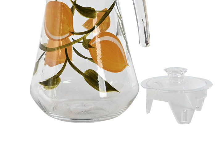 DKD Home Decor Jarra de Cristal Limones Amarillo 1,3L DKD Home Decor Jarra de Cristal Limones Amarillo 1,3L