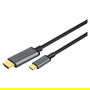 Digitus Cable Adaptador USB-C a HDMI (ST-ST) 1,8m, Soporta 4K UHD 30Hz, Conectores Macho, Color Negro