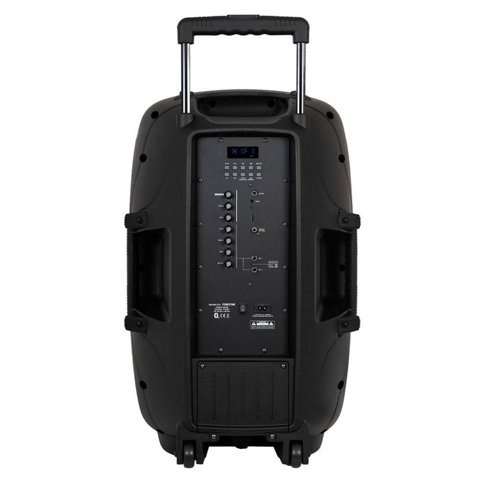 Fonestar Malibu-315 Altavoz Portátil Bluetooth Karaoke 250W con 2 Micrófonos Inalámbricos, USB/SD/FM, TWS, Guitarra, Carro Trolley y Batería