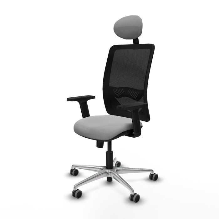 PIQUERAS Y CRESPO Silla de oficina Zulema con mecanismo Sincro, Gris claro y Negro PIQUERAS Y CRESPO Silla de oficina Zulema con mecanismo Sincro, Gris claro y Negro
