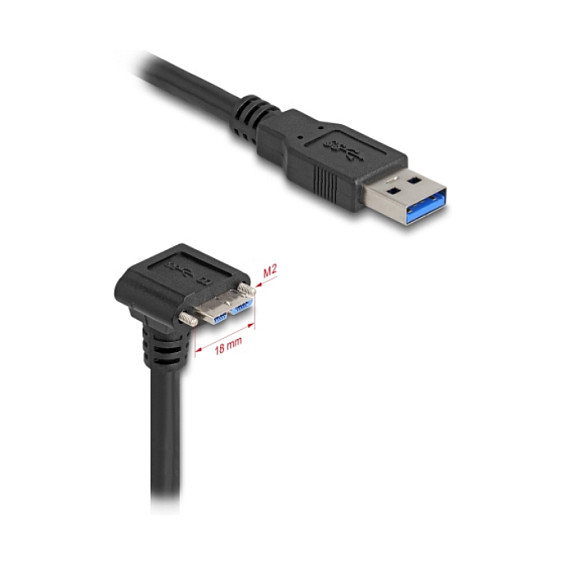 DeLOCK Cable USB Tipo-A a Micro-USB B Angular 90° 1 m Negro