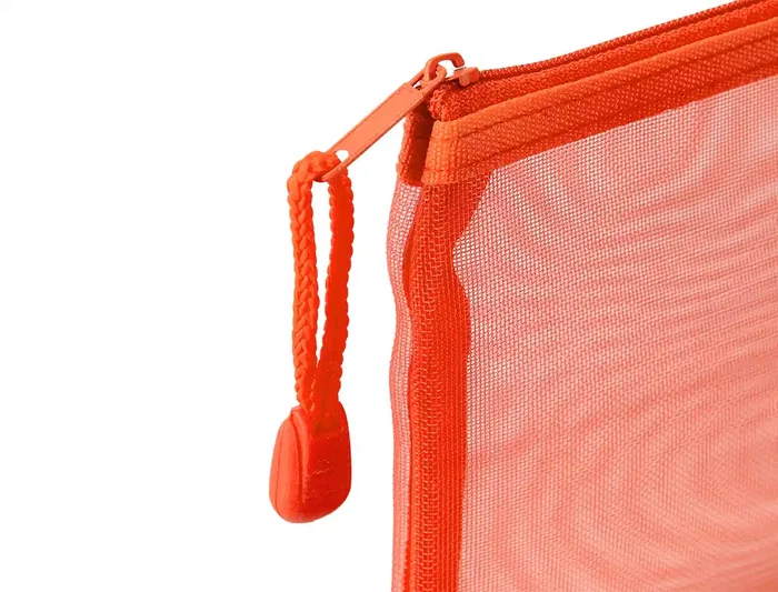 Liderpapel Bolsa zipper bag de poliéster transpirable multiusos DIN A6 para documentos, papelería, cosméticos y cables, color naranja