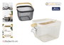 Confortime Cesta Metal Ordenación Cuadrada con Asa de Bambú