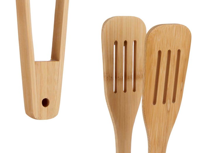 Kinvara Pinza Bambú Cocina Palas 30.5 x 5 x 5.5 cm Marrón (Set de 24)