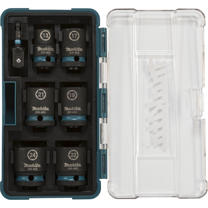 Makita Juego de Dados de Impacto 7 Piezas 1/2 Pulgadas IMPACT BLACK Makita Juego de Dados de Impacto 7 Piezas 1/2 Pulgadas IMPACT BLACK
