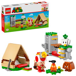 LEGO Super Mario Set de construcción 72040 Acampada con el Capitán Toad, Tienda, Puente y Figuras Goomba