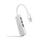 Nanocable Hub USB 3.0 a 4xUSB-A Plata Aluminio 18cm
