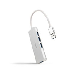 Nanocable Hub USB 3.0 a 4xUSB-A Plata Aluminio 18cm