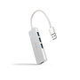 Nanocable Hub USB 3.0 a 4xUSB-A Plata Aluminio 18cm