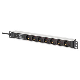 Digitus DN-95441 Regleta de alimentación PDU 7 salidas 19 pulgadas 1U Negro/Plata
