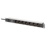 Digitus DN-95441 Regleta de alimentación PDU 7 salidas 19 pulgadas 1U Negro/Plata