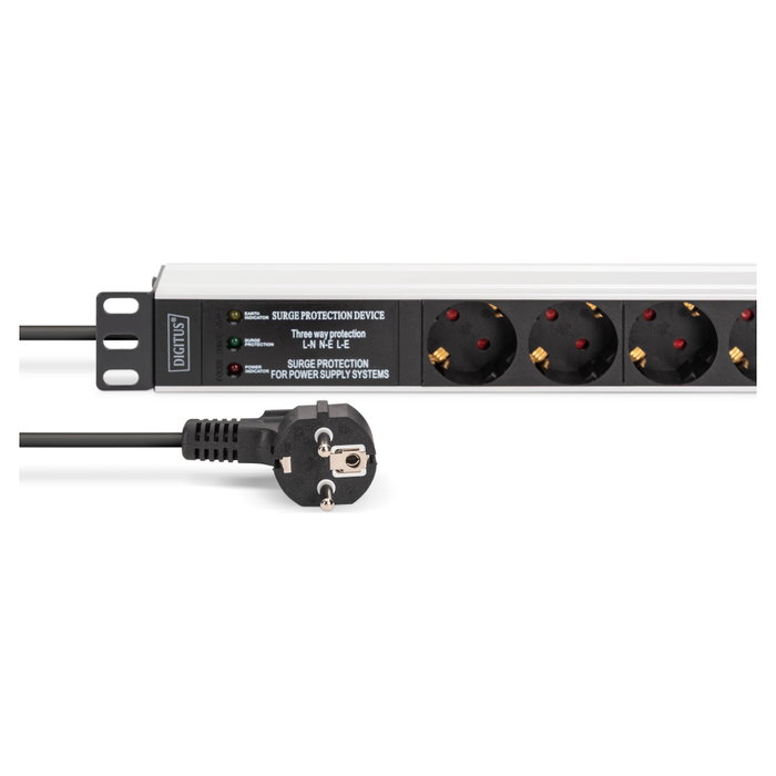 Digitus DN-95441 Regleta de alimentación PDU 7 salidas 19 pulgadas 1U Negro/Plata