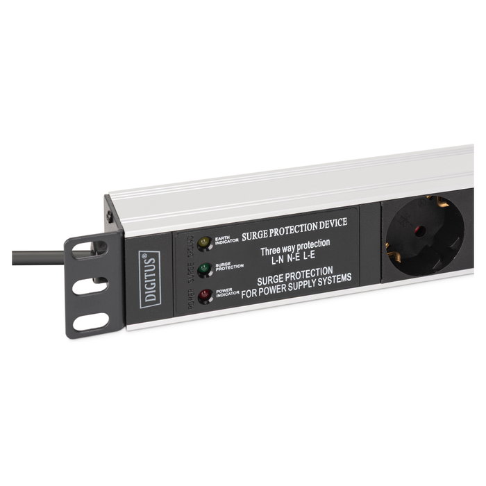 Digitus DN-95441 Regleta de alimentación PDU 7 salidas 19 pulgadas 1U Negro/Plata