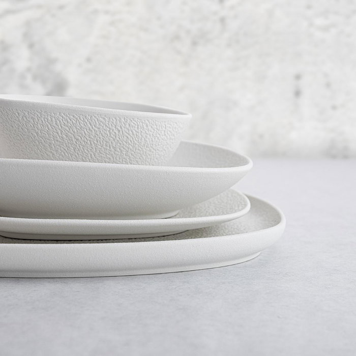 Bidasoa Plato Irregular Porcelana Fosil Blanco 21,1x20,3 cm