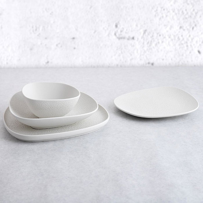 Bidasoa Plato Irregular Porcelana Fosil Blanco 21,1x20,3 cm