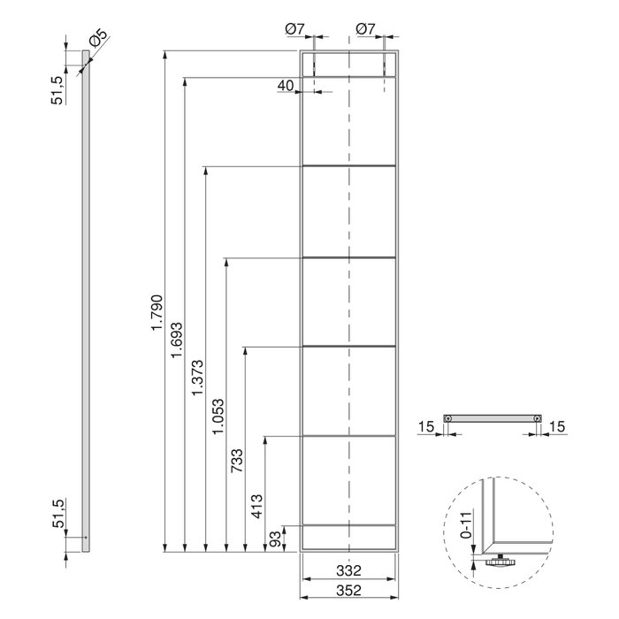 Emuca Juego de estructuras para estantería Lader, altura 1790mm, Acero, Pintado negro Emuca Juego de estructuras para estantería Lader, altura 1790mm, Acero, Pintado negro