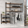 Emuca Juego de estructuras para estantería Lader, altura 1790mm, Acero, Pintado negro