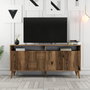 Hanah Home Consola Milan 160 Walnut - Mueble Organizador con Estantes Amplios, Color Nogal, 160x78x35 cm