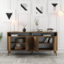 Hanah Home Consola Milan 160 Walnut - Mueble Organizador con Estantes Amplios, Color Nogal, 160x78x35 cm