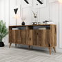 Hanah Home Consola Milan 160 Walnut - Mueble Organizador con Estantes Amplios, Color Nogal, 160x78x35 cm