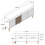 Hanah Home Consola Milan 160 Walnut - Mueble Organizador con Estantes Amplios, Color Nogal, 160x78x35 cm