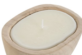 DKD Home Decor Vela Paulownia Cera Parafina Natural 15x11x5