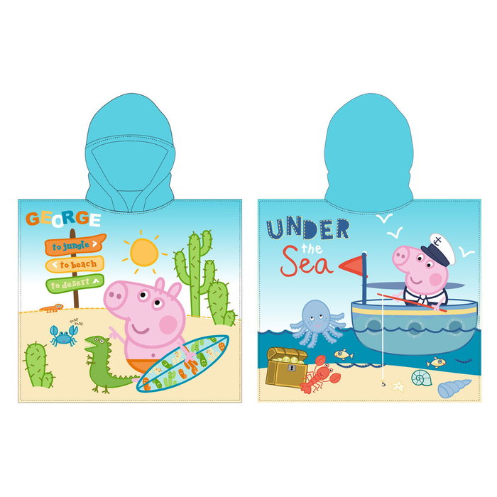 George Poncho Toalla Peppa Pig Microfibra 55x110cm George Poncho Toalla Peppa Pig Microfibra 55x110cm