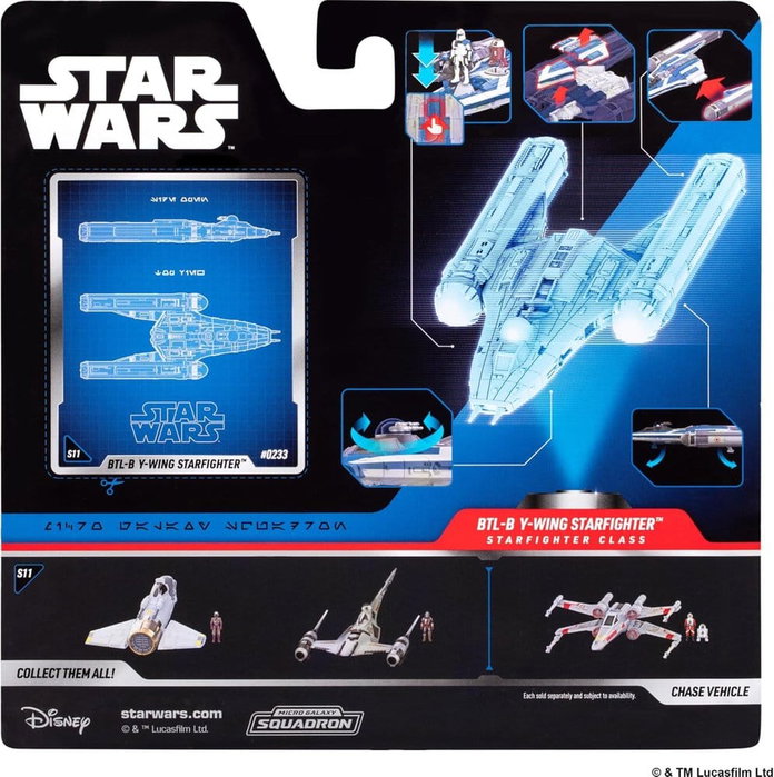 Jazwares Star Wars Vehículo Mediano BTL-B Y-wing Starfighter con Clone Captain Rex 13 cm