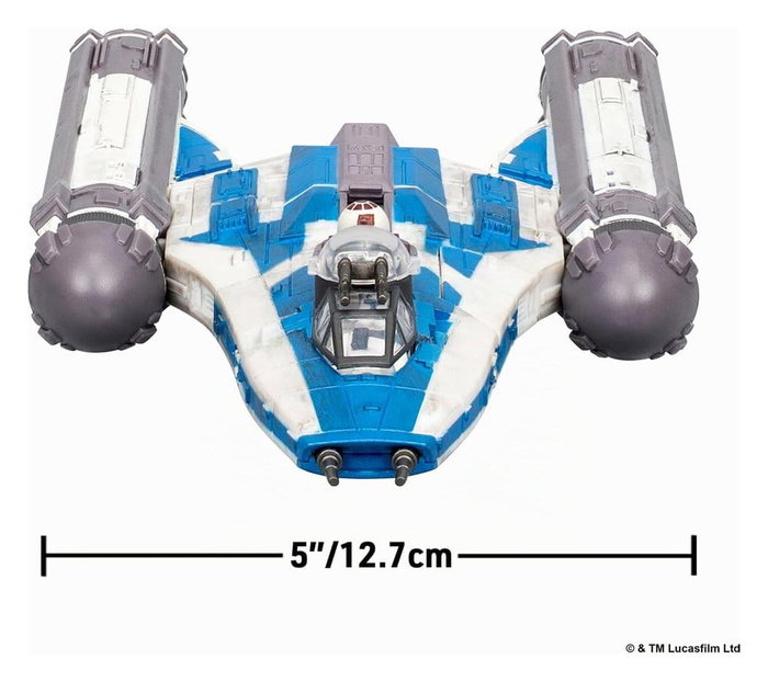 Jazwares Star Wars Vehículo Mediano BTL-B Y-wing Starfighter con Clone Captain Rex 13 cm