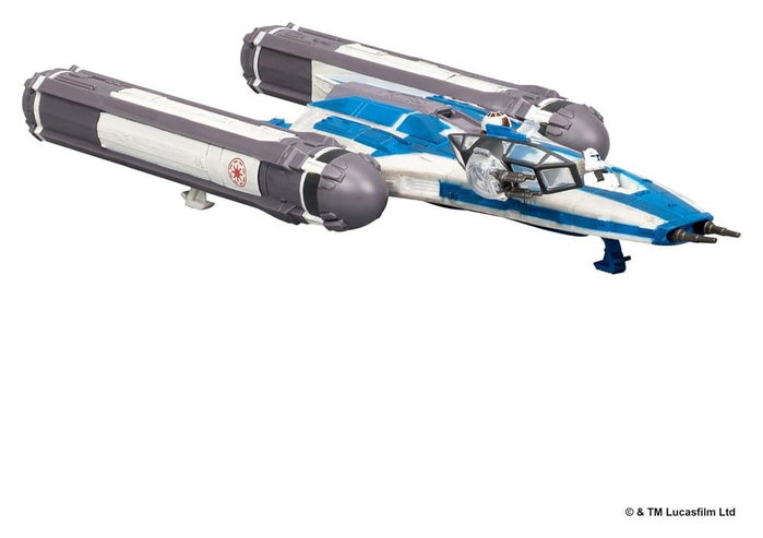 Jazwares Star Wars Vehículo Mediano BTL-B Y-wing Starfighter con Clone Captain Rex 13 cm