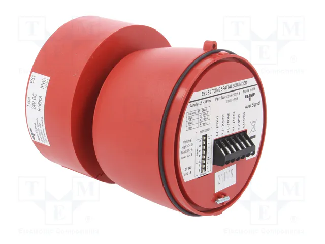 AUER SIGNAL ES1 Señalizador acústico rojo 24VDC 106dB