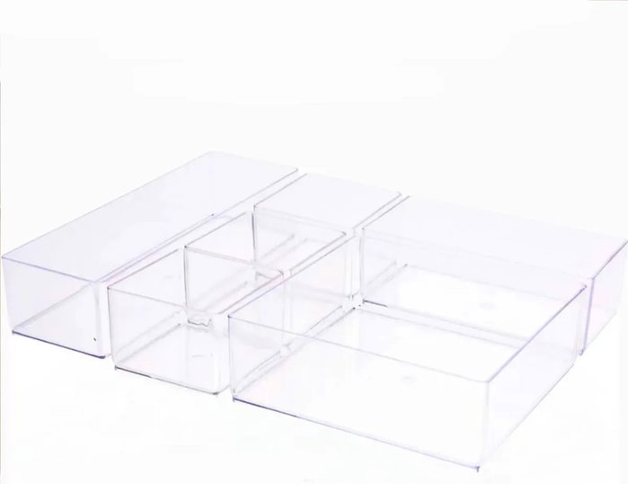 Hermia Organizador de Cajones de Plástico Transparente para Cocina y Oficina Hermia Organizador de Cajones de Plástico Transparente para Cocina y Oficina