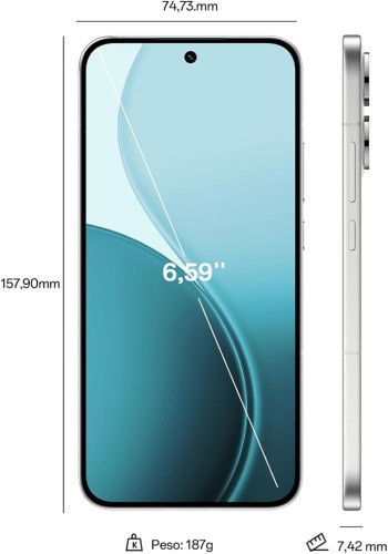 Oppo Reno14 5G 12GB 256GB Opal White con Batería 6000mAh y Carga Rápida 80W
