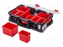 MODECO EXPERT Contenedor de almacenamiento con 9 cajitas extraíbles negro-rojo