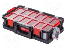 MODECO EXPERT Contenedor de almacenamiento con 9 cajitas extraíbles negro-rojo