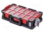MODECO EXPERT Contenedor de almacenamiento con 9 cajitas extraíbles negro-rojo