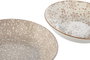DKD Home Decor Set de 4 Platos de Porcelana Flores Beige y Marrón