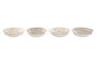 DKD Home Decor Set de 4 Platos de Porcelana Flores Beige y Marrón