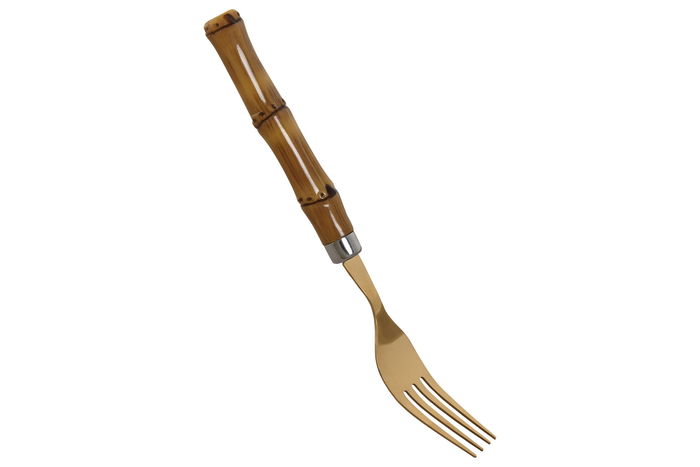 DKD Home Decor Cubertería Basicos Dorada Natural Set de 24 Piezas