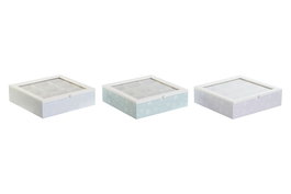 DKD Home Decor Caja Infusiones Scandi Verde Azul 24 x 6.5 x 24 cm