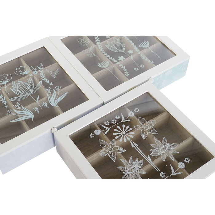 DKD Home Decor Caja de Infusiones MDF Cristal Surtida 3 Tipos 24x24x6,5 cm DKD Home Decor Caja de Infusiones MDF Cristal Surtida 3 Tipos 24x24x6,5 cm