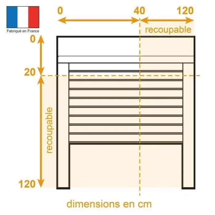 France Combi Persiana manual enrollable de PVC con correa - L 120 x H 120 cm