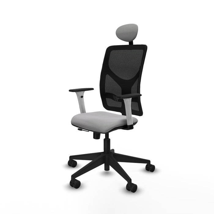 PIQUERAS Y CRESPO Silla de oficina Motilla con mecanismo Sincro/Traslack, Gris claro y Negro