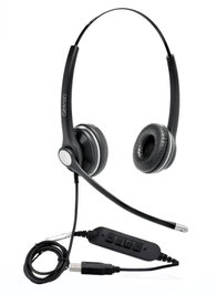 eSTUFF Auricular de Oficina USB G4040, Supraaural Ligero con Cancelación de Ruido, Diadema Ajustable, Optimizado para Skype for Business y Sistemas UC