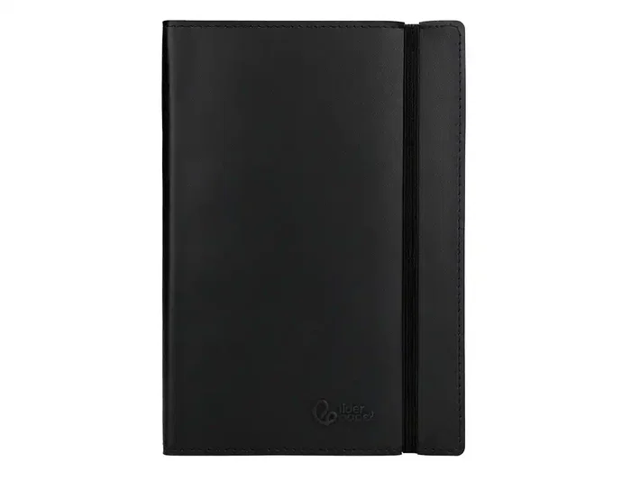 Liderpapel Libreta Similpiel A5 Negra 120 Hojas Cuadriculadas 70gr Cierre Gomillas