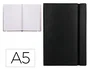 Liderpapel Libreta Similpiel A5 Negra 120 Hojas Cuadriculadas 70gr Cierre Gomillas