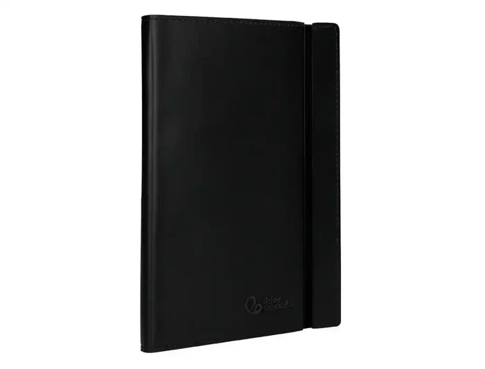 Liderpapel Libreta Similpiel A5 Negra 120 Hojas Cuadriculadas 70gr Cierre Gomillas