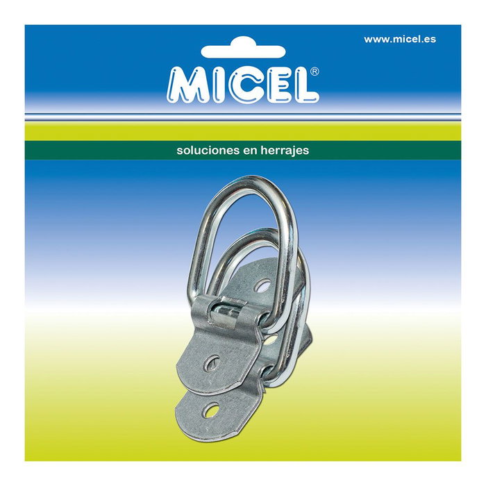 Micel ap03 92131 Blister 2 Anillas con Placa para Toldos Acero Zincado 60x38x8,50mm Micel ap03 92131 Blister 2 Anillas con Placa para Toldos Acero Zincado 60x38x8,50mm