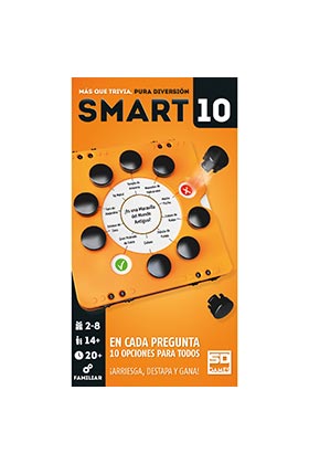 Sd games Smart 10 Juego de Mesa de Preguntas y Respuestas para 2 a 8 Jugadores, con 200 Preguntas, Partidas Rápidas, Recomendado +14 Años
