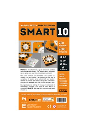 Sd games Smart 10 Juego de Mesa de Preguntas y Respuestas para 2 a 8 Jugadores, con 200 Preguntas, Partidas Rápidas, Recomendado +14 Años